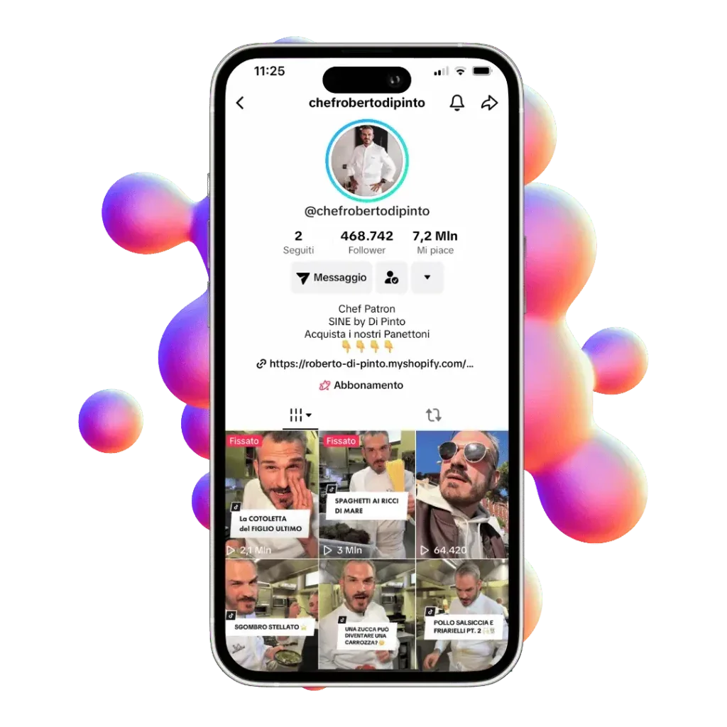 Profilo TikTok di Chef Roberto Di Pinto